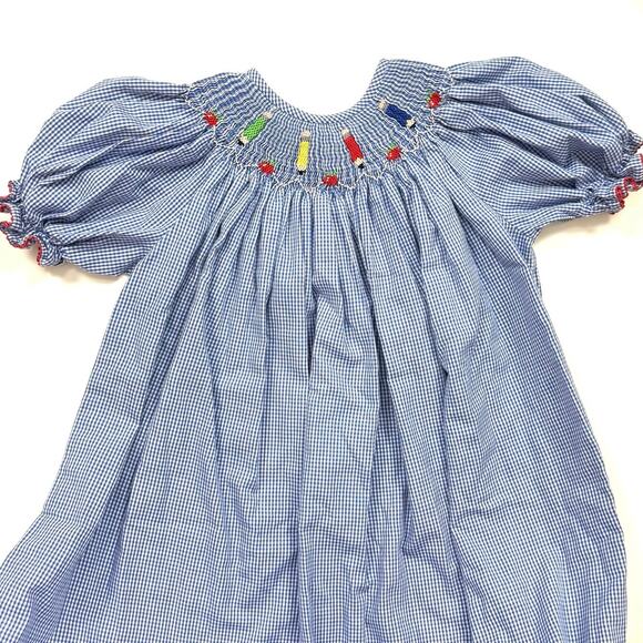 Amanda Remembered Smocked Gingham Back To School Dress - Picture 2 of 6